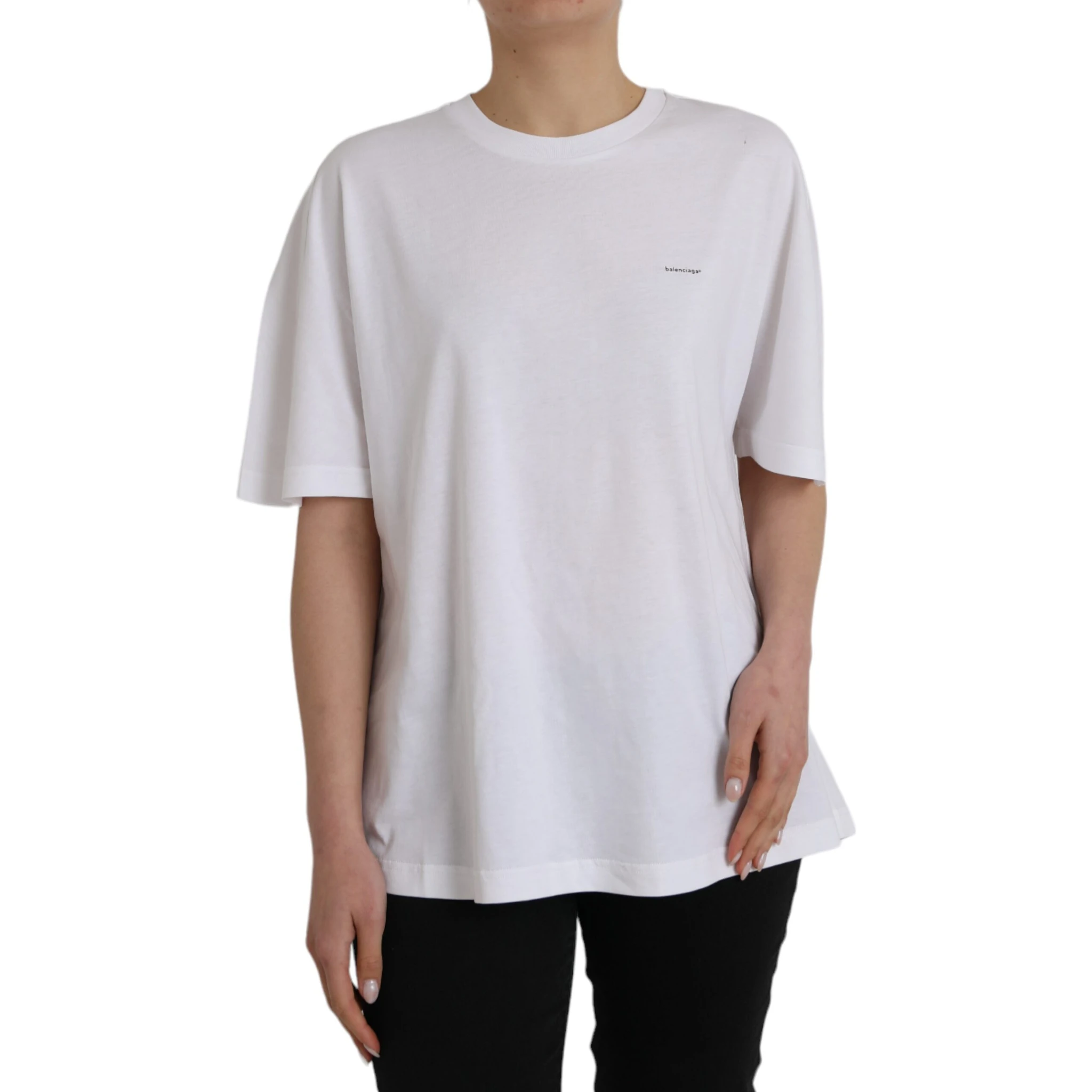 White Cotton Crew Neck Short Sleeves T-shirt
