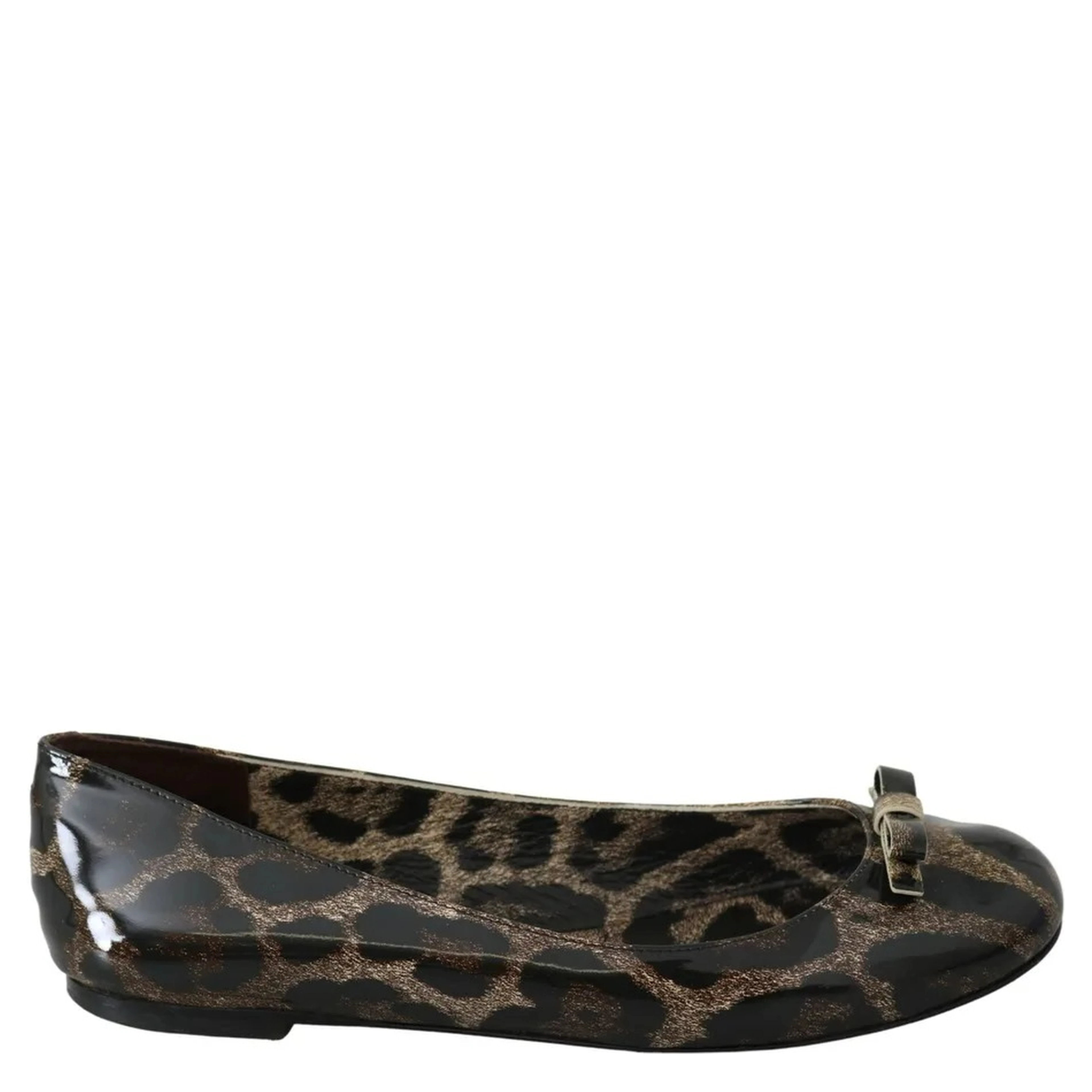 Brown Leopard Ballerina Flats Leather Shoes