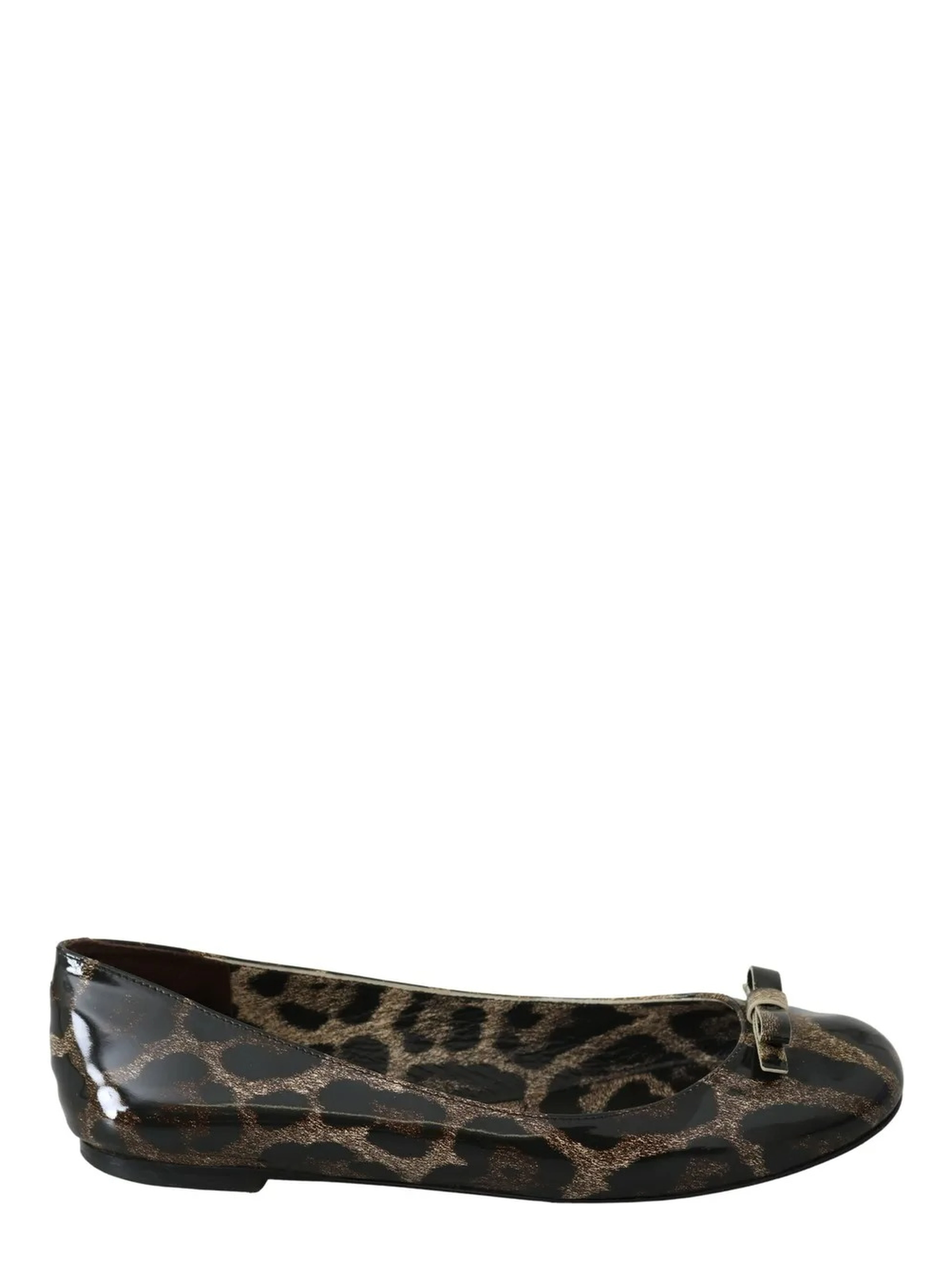 Brown Leopard Ballerina Flats Leather Shoes