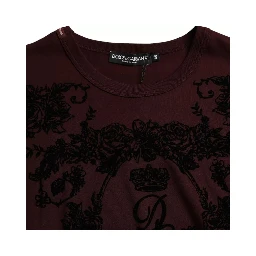 Maroon DG Crown Floral Crewneck Men T-shirt