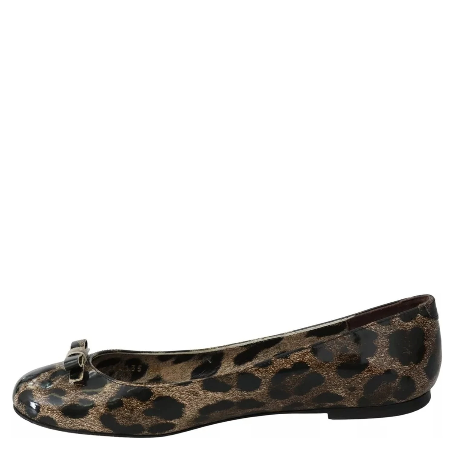 Brown Leopard Ballerina Flats Leather Shoes