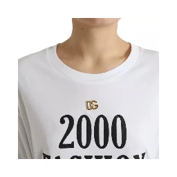 White Slogan Print Lacing Detailed T-shirt
