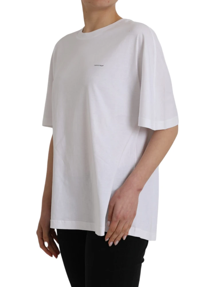 White Cotton Crew Neck Short Sleeves T-shirt alternative