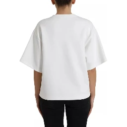 White Cotton Black HOT Crystal Top T-shirt