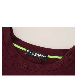 Bordeaux D&G Print Round Neck Cotton T-shirt