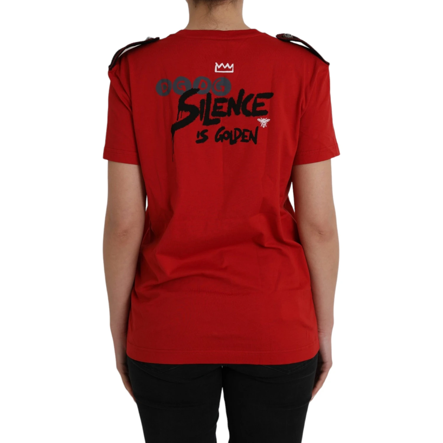 Red Cotton Graphic Print Crew Neck T-shirt