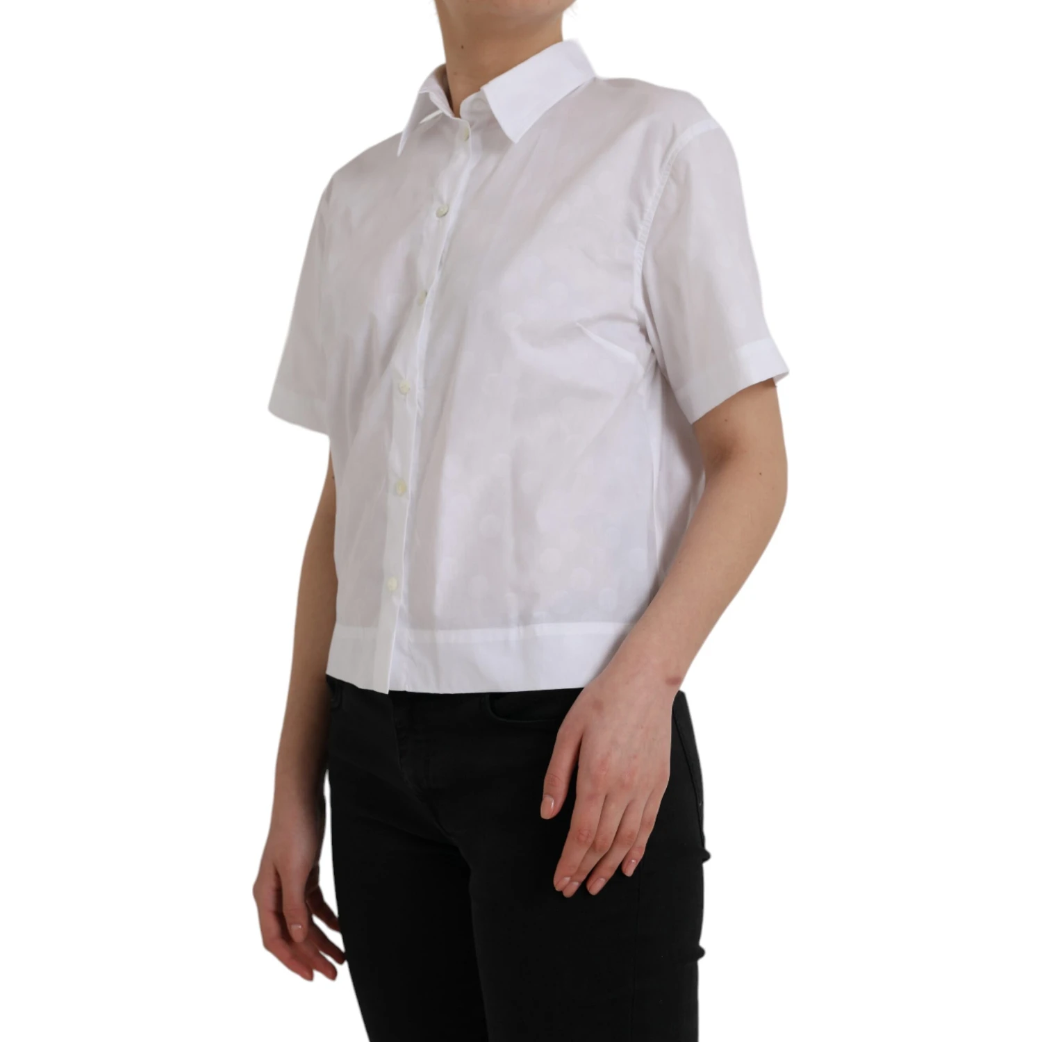 White Collared Short Sleeve Polo Shirt Top