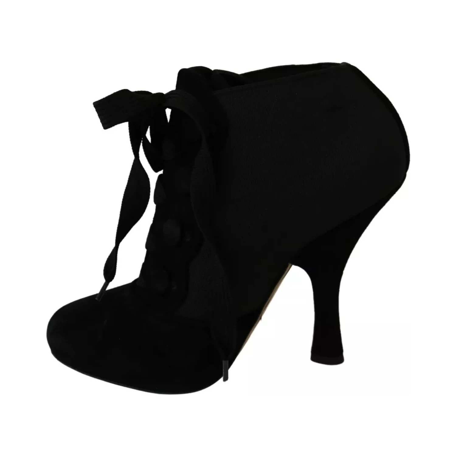 Black Suede Stretch Ankle Boots Booties Shoes