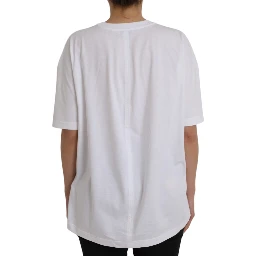 White Cotton Crew Neck Short Sleeves T-shirt