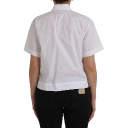 White Collared Short Sleeve Polo Shirt Top