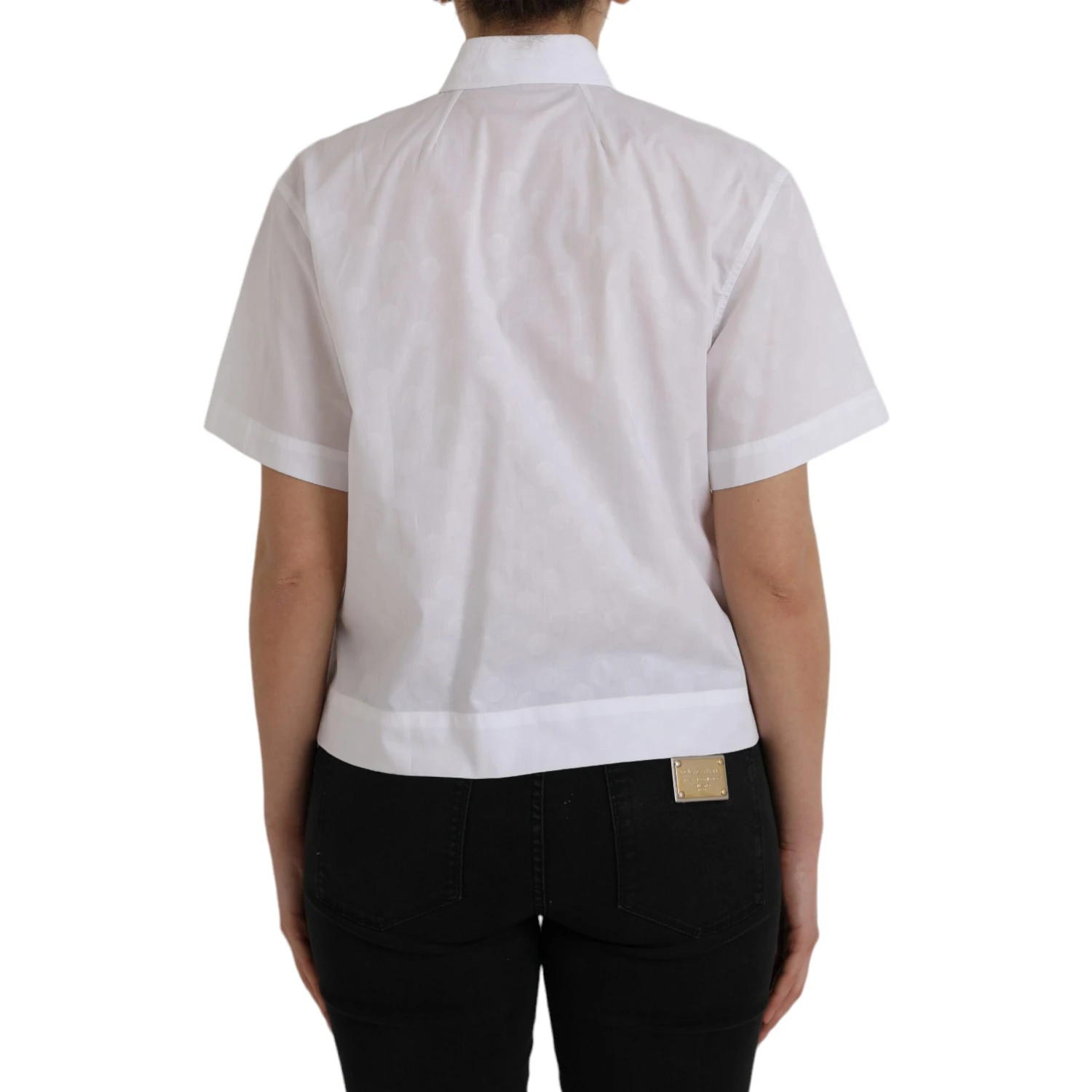 White Collared Short Sleeve Polo Shirt Top