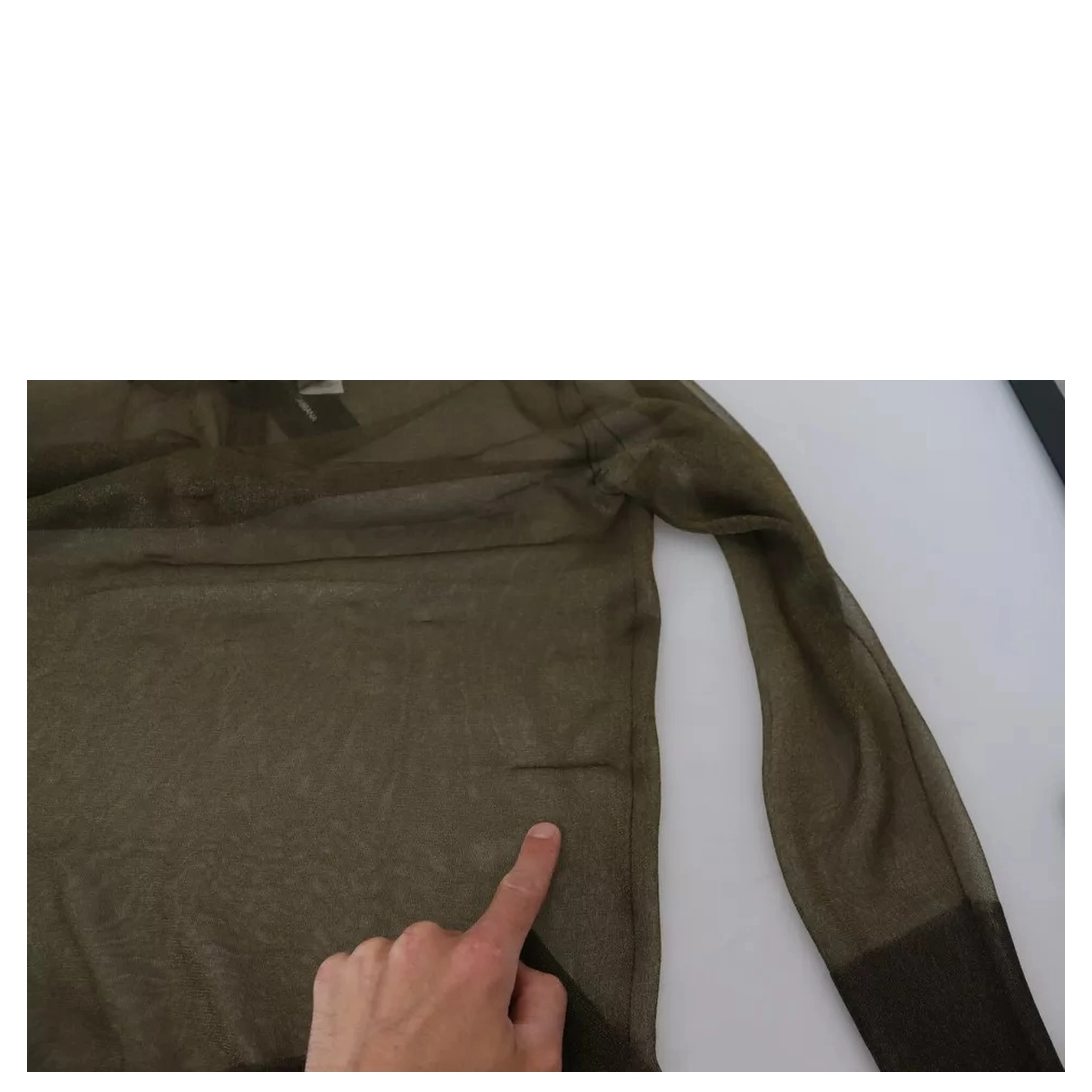 Black Transparent Crewneck Long Sleeves Top