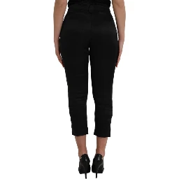 Black High Waist Capri Cropped Pants