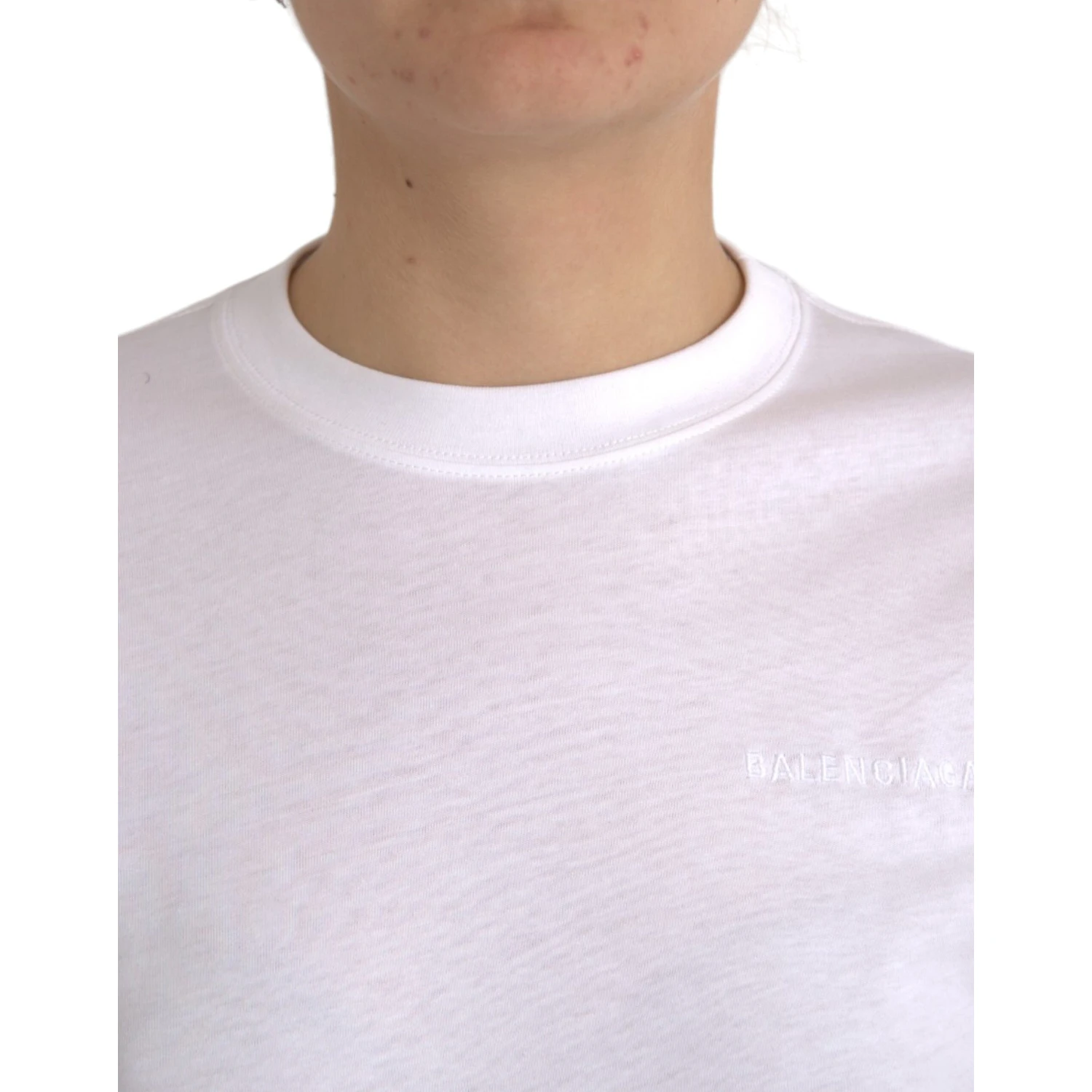 White Cotton Crew Neck Short Sleeves Tee T-shirt