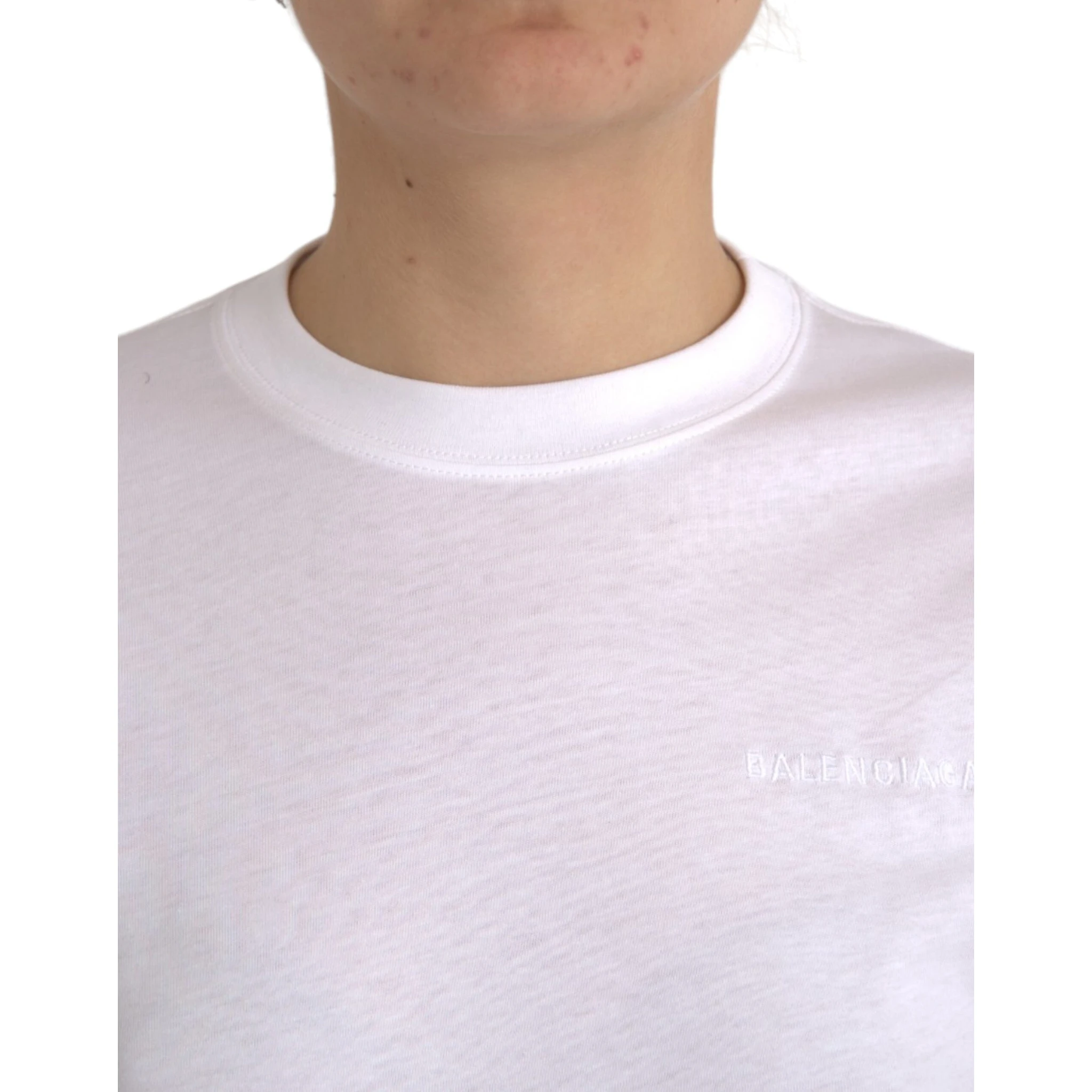 White Cotton Crew Neck Short Sleeves Tee T-shirt