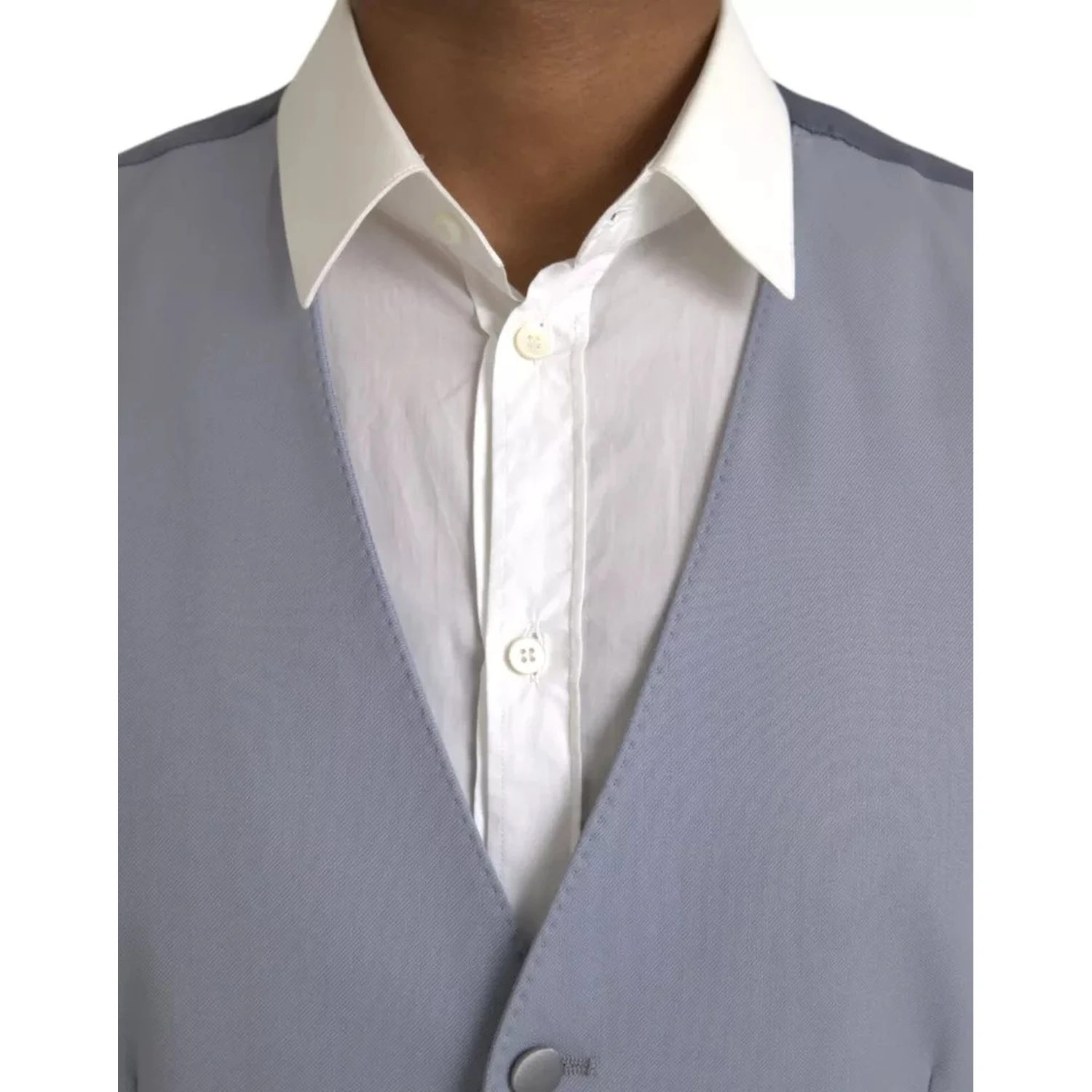Light Blue Wool Formal Dress Waistcoat Vest