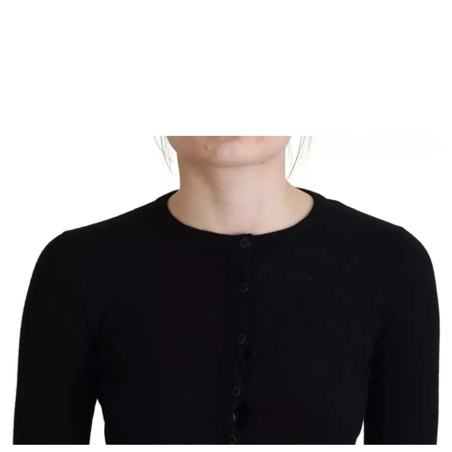 Black Button Down Slim Cardigan Wool Sweater