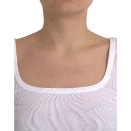 White Cotton Sleevelesss Tank Casual Top