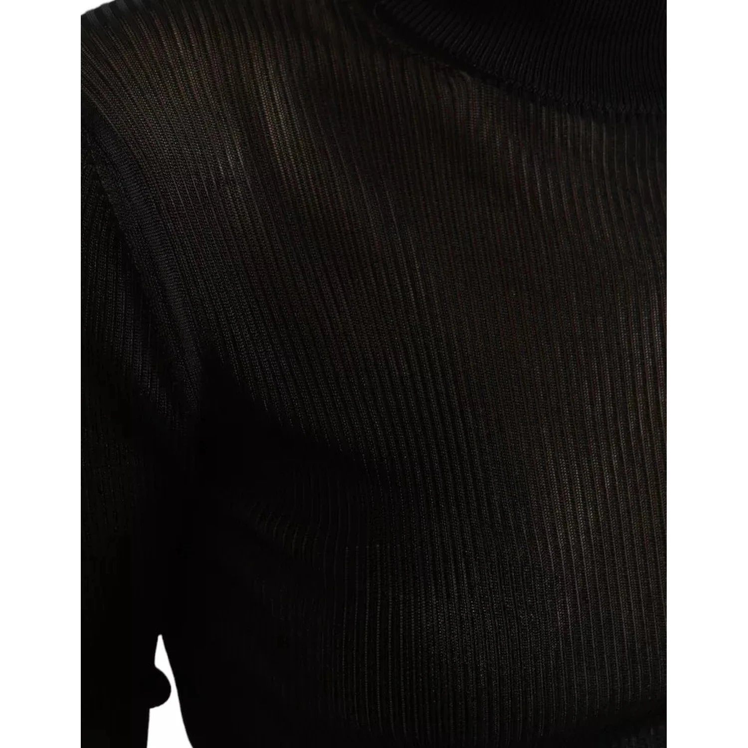Black Viscose Turtle Neck Pullover Sweater