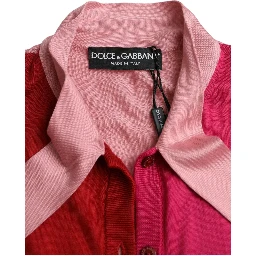 Pink Short Sleeves Pullover Ascot Collar Top