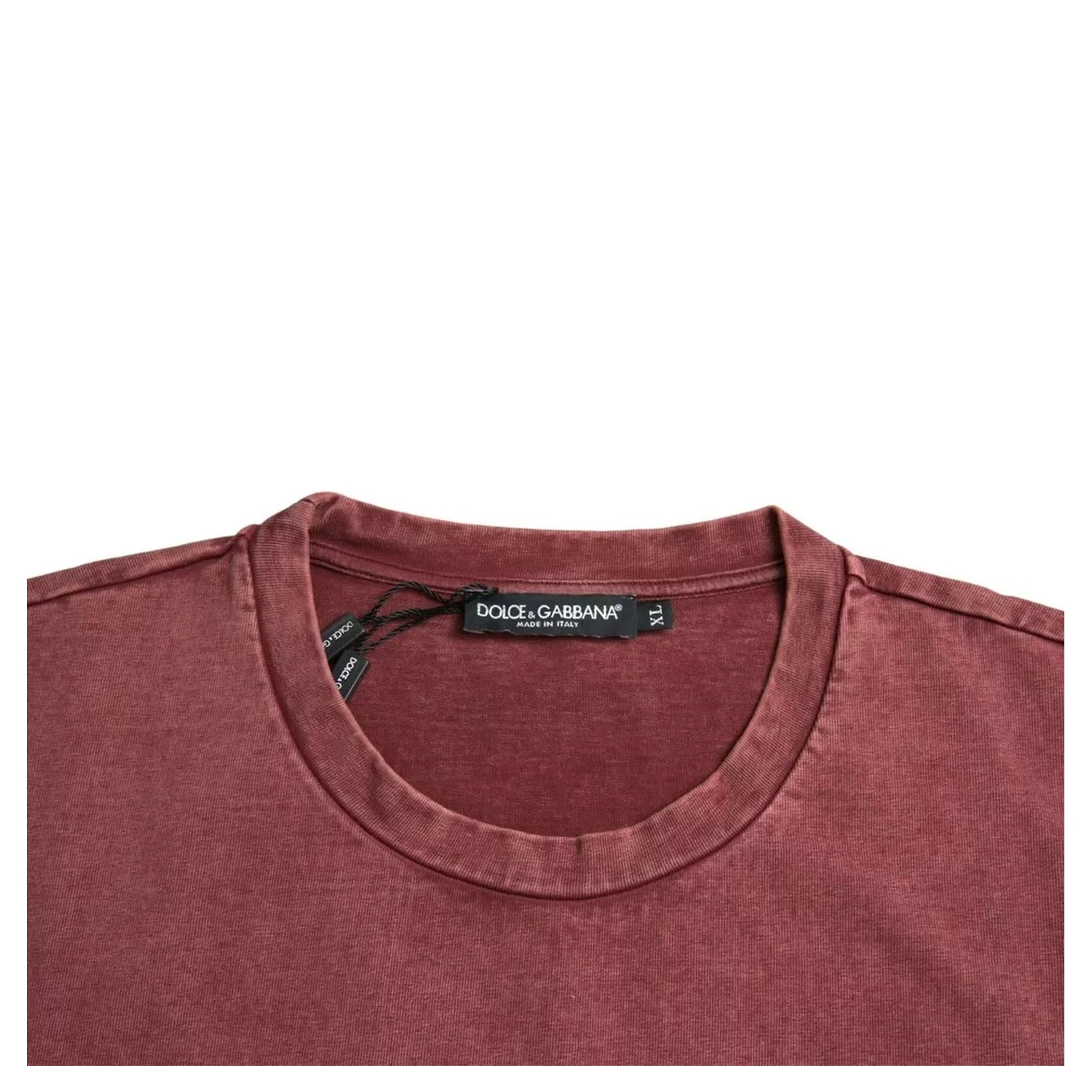 Maroon Print Round Neck Short Sleeves T-shirt