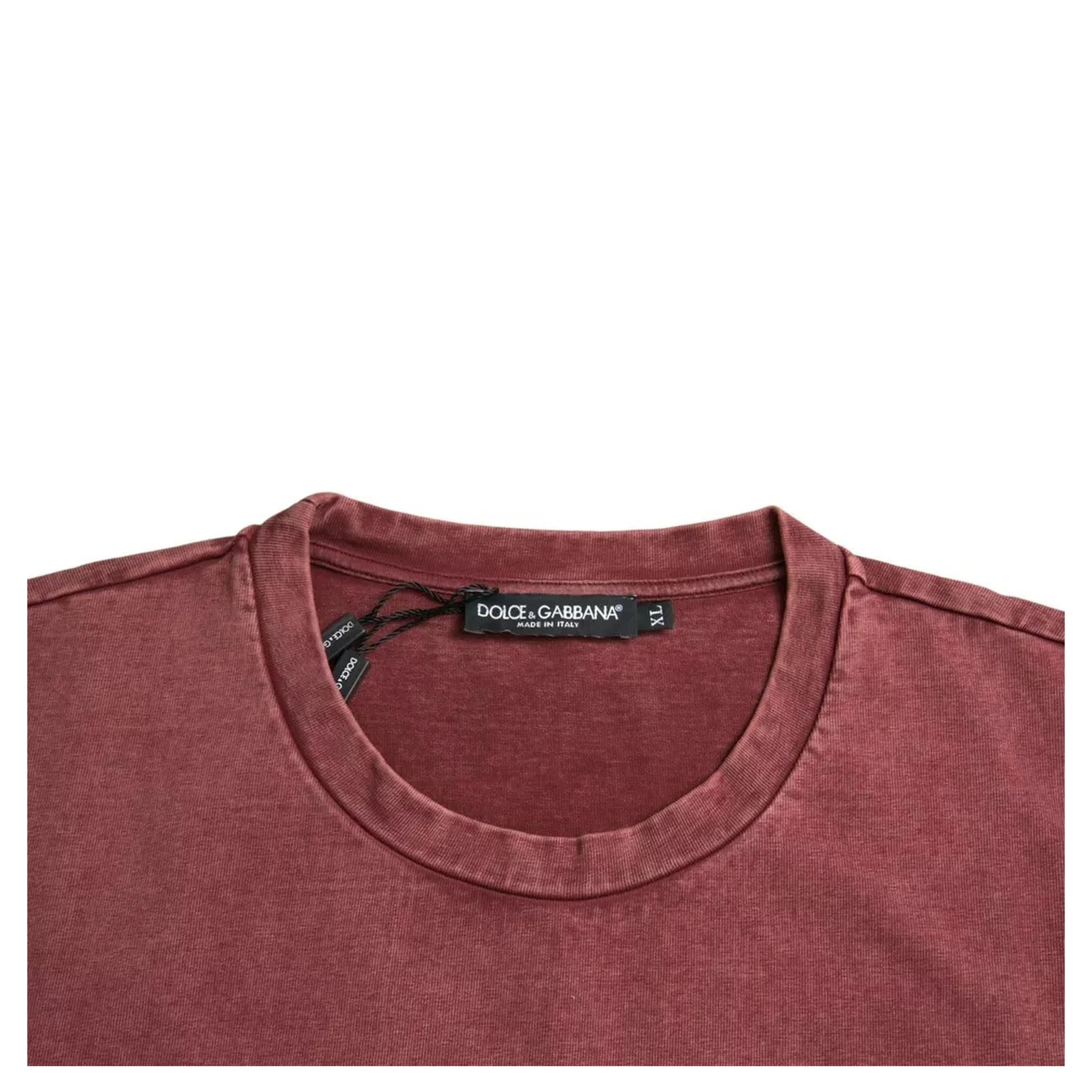 Maroon Print Round Neck Short Sleeves T-shirt