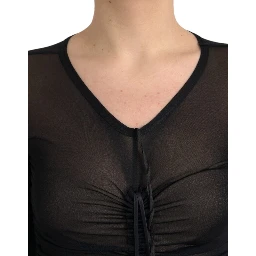 Black Sheer Bodycon Sheath Midi Dress