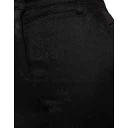 Black High Waist Capri Cropped Pants
