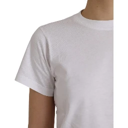 White Cotton Crew Neck Short Sleeves Tee T-shirt