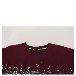 Bordeaux D&G Print Round Neck Cotton T-shirt