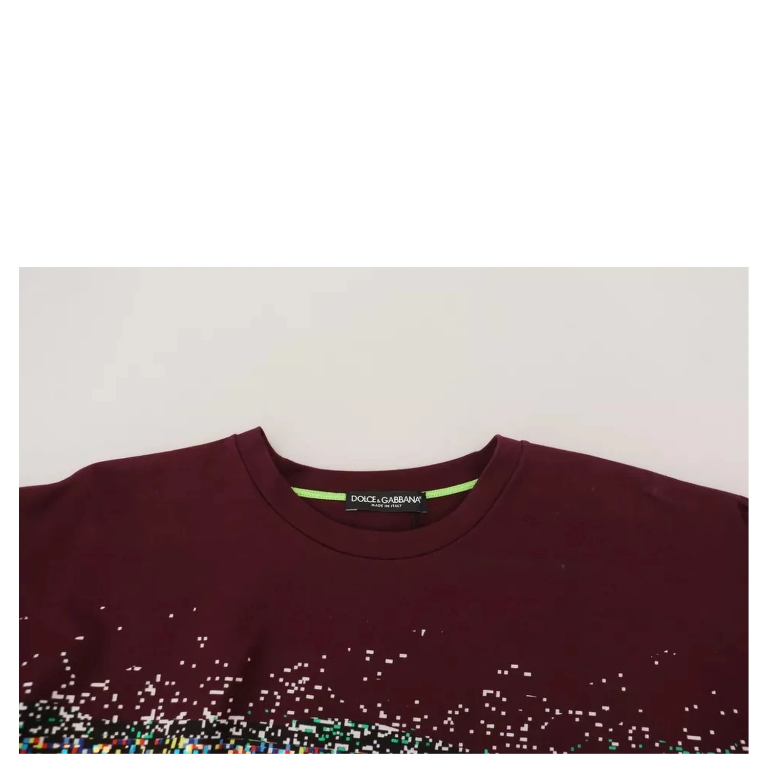 Bordeaux D&G Print Round Neck Cotton T-shirt