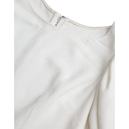 White Viscose Round Neck Short Sleeves Top
