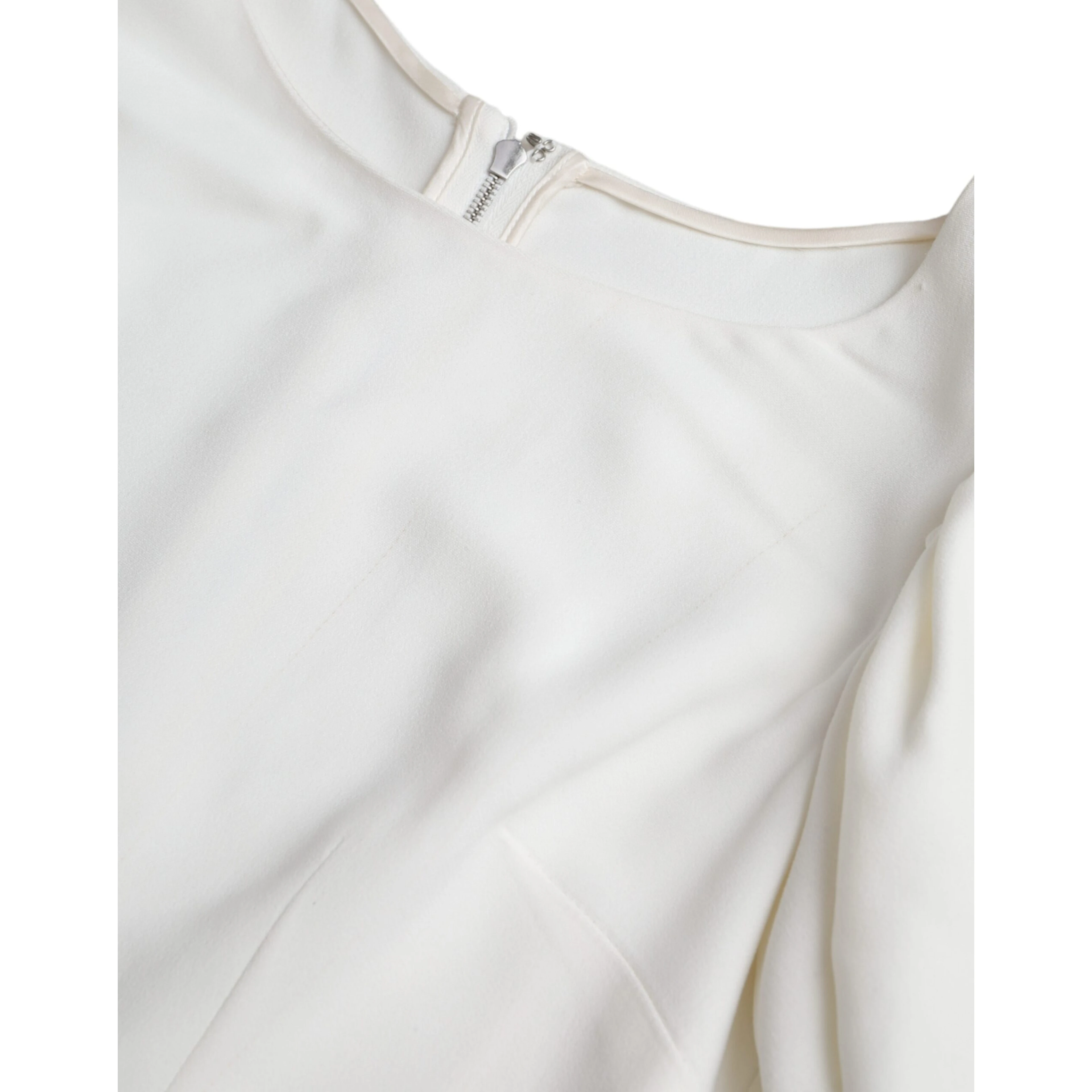 White Viscose Round Neck Short Sleeves Top