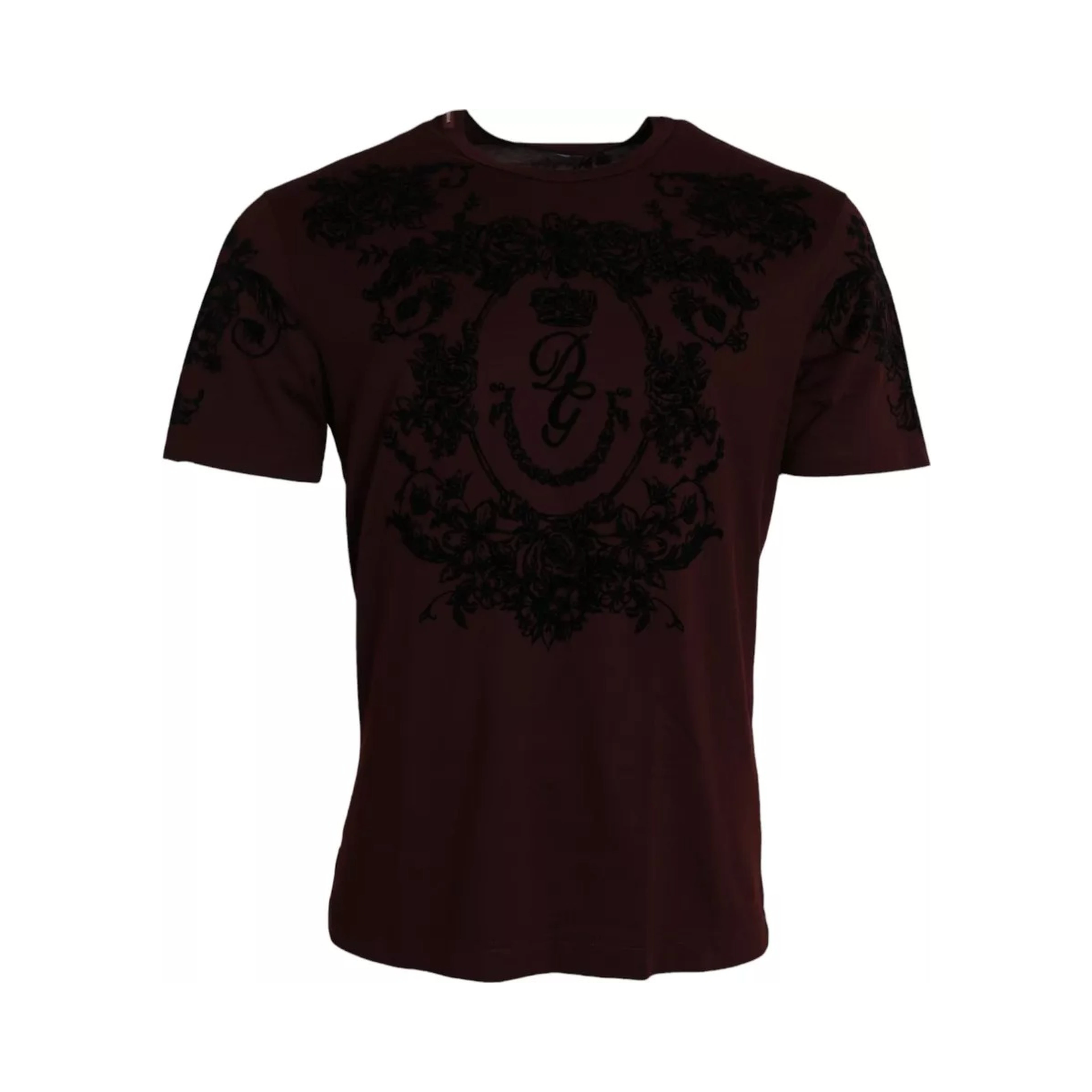 Maroon DG Crown Floral Crewneck Men T-shirt