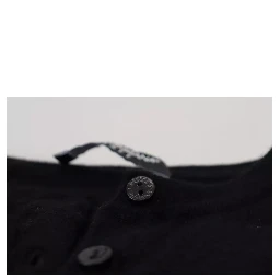 Black Button Down Slim Cardigan Wool Sweater