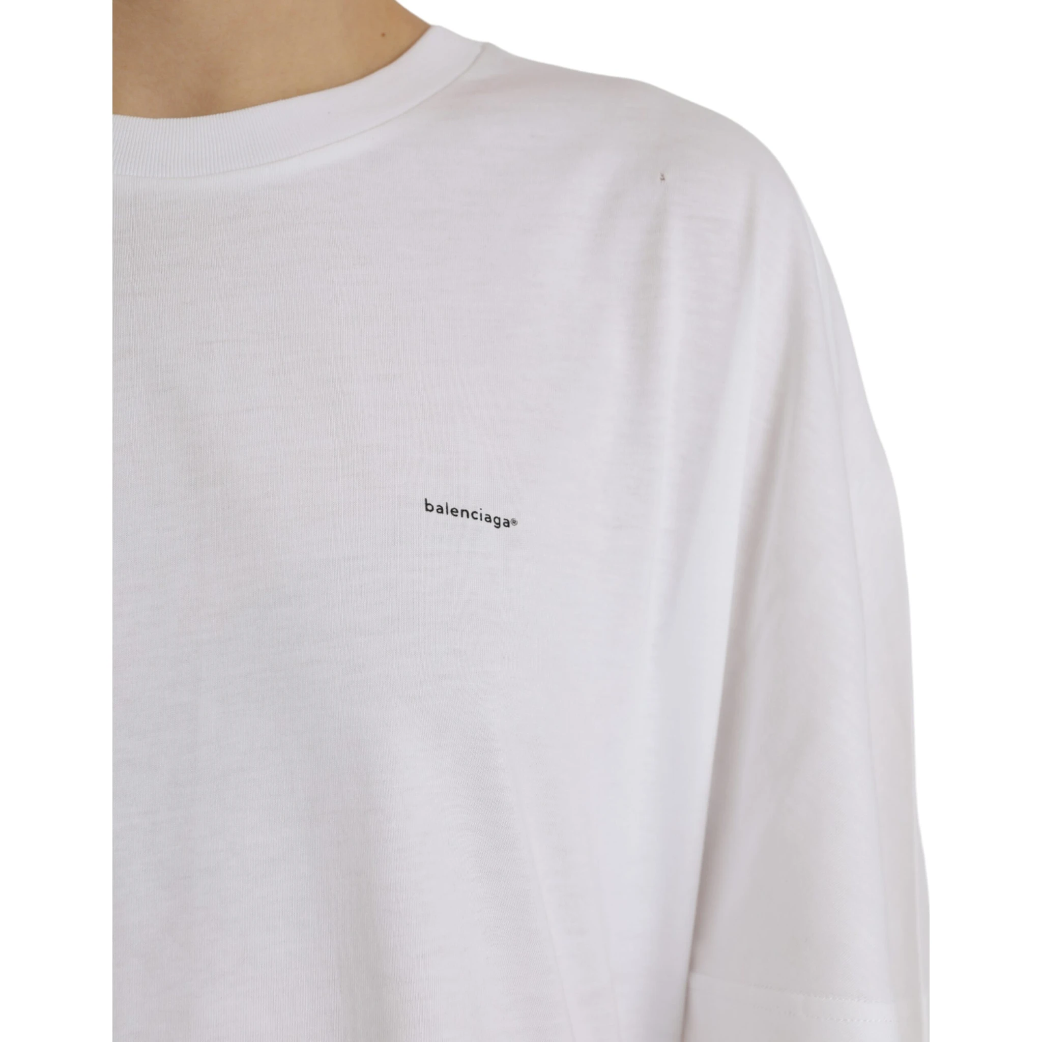 White Cotton Crew Neck Short Sleeves T-shirt