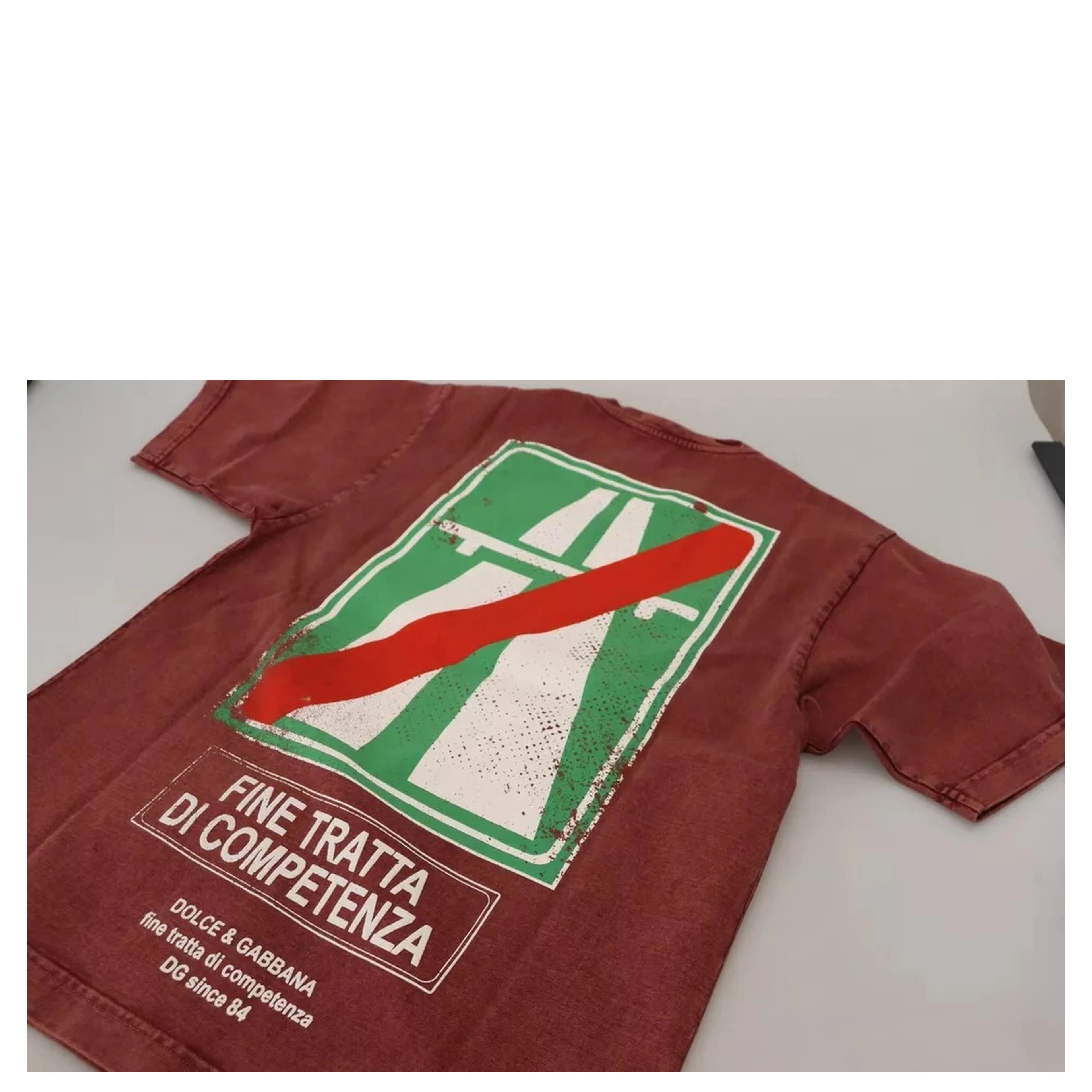 Maroon Printed Crewneck Tee Cotton T-shirt