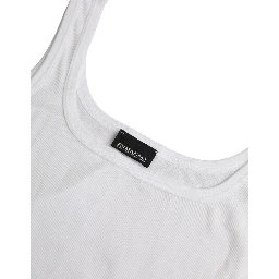 White Cotton Sleevelesss Tank Casual Top