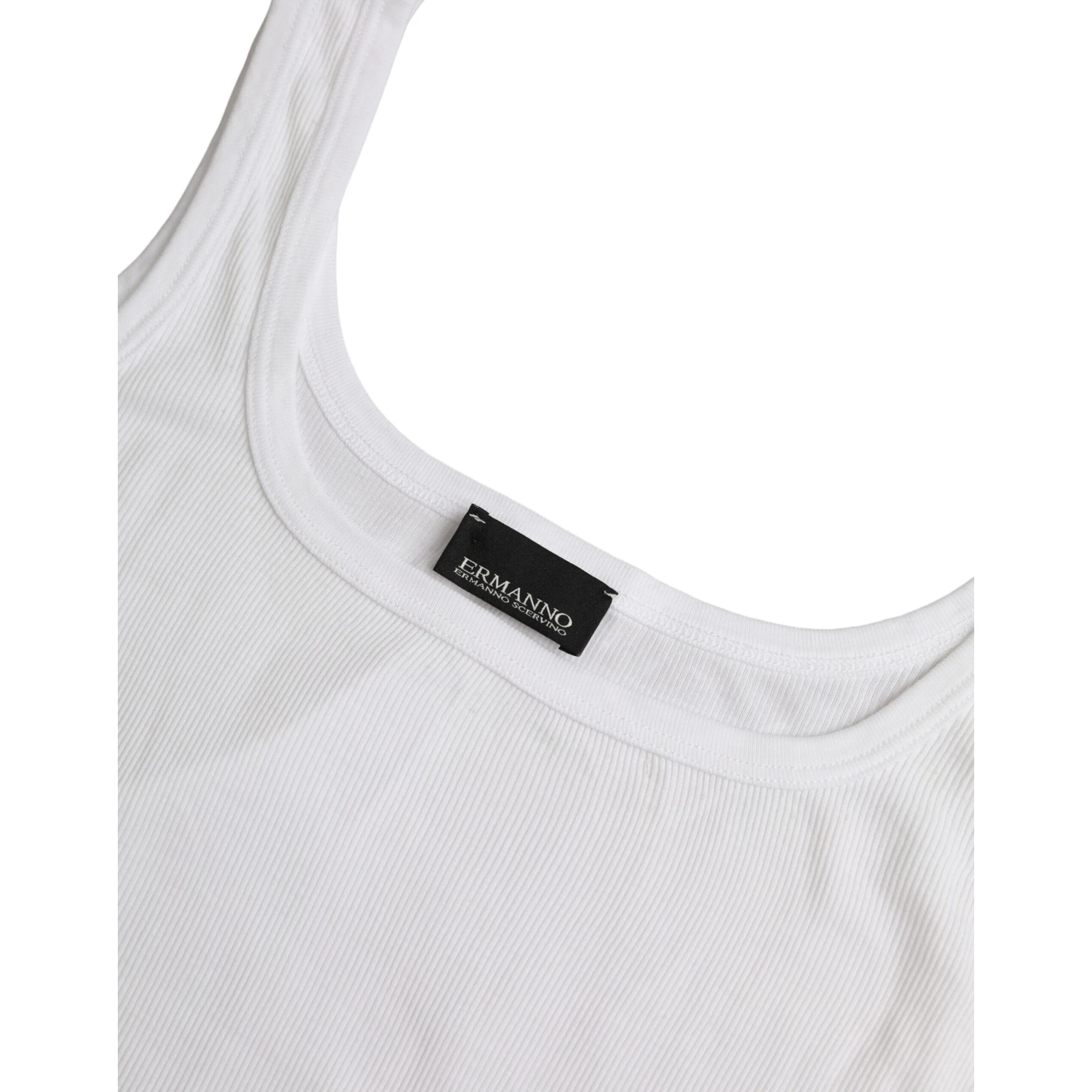 White Cotton Sleevelesss Tank Casual Top