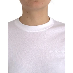 White Cotton Crew Neck Short Sleeves T-shirt