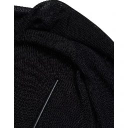 Black Viscose Turtle Neck Pullover Sweater