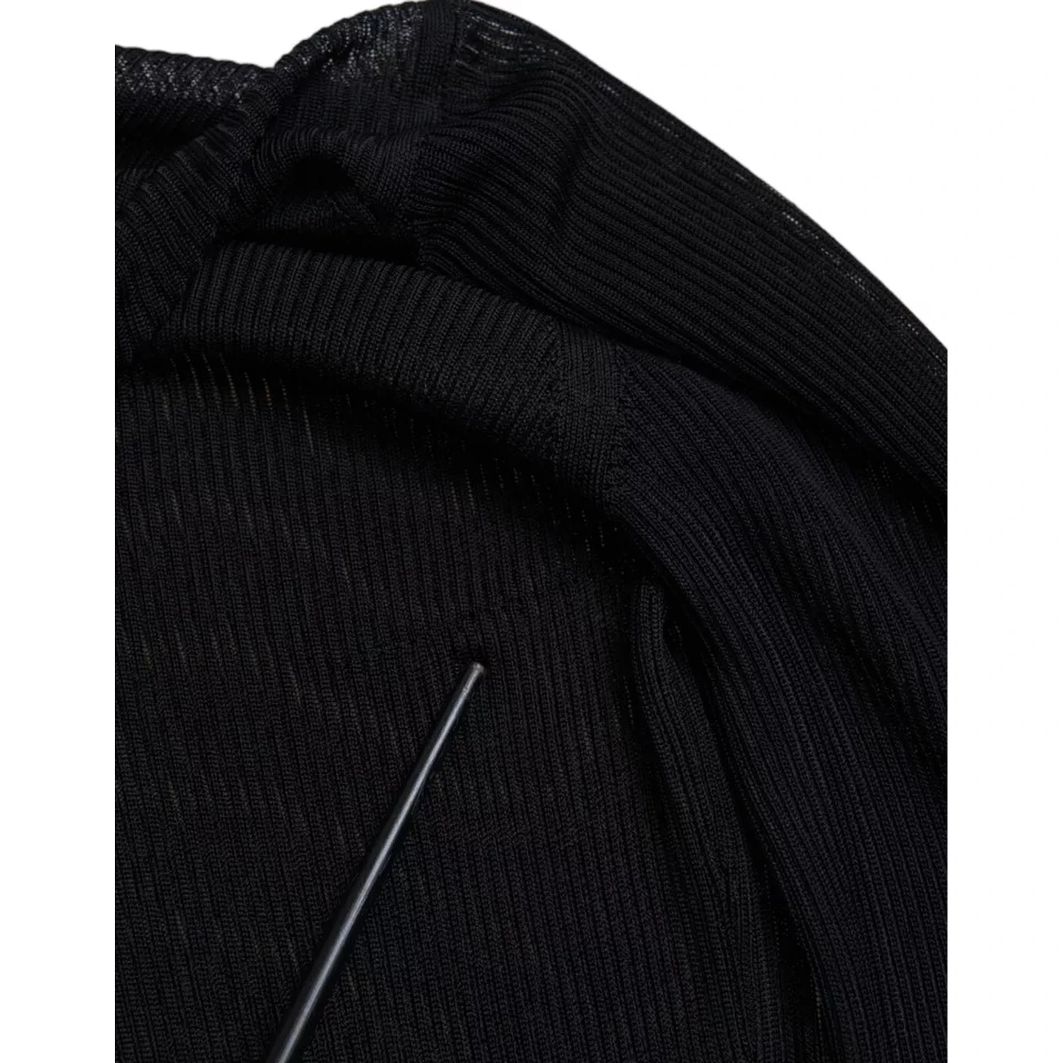 Black Viscose Turtle Neck Pullover Sweater