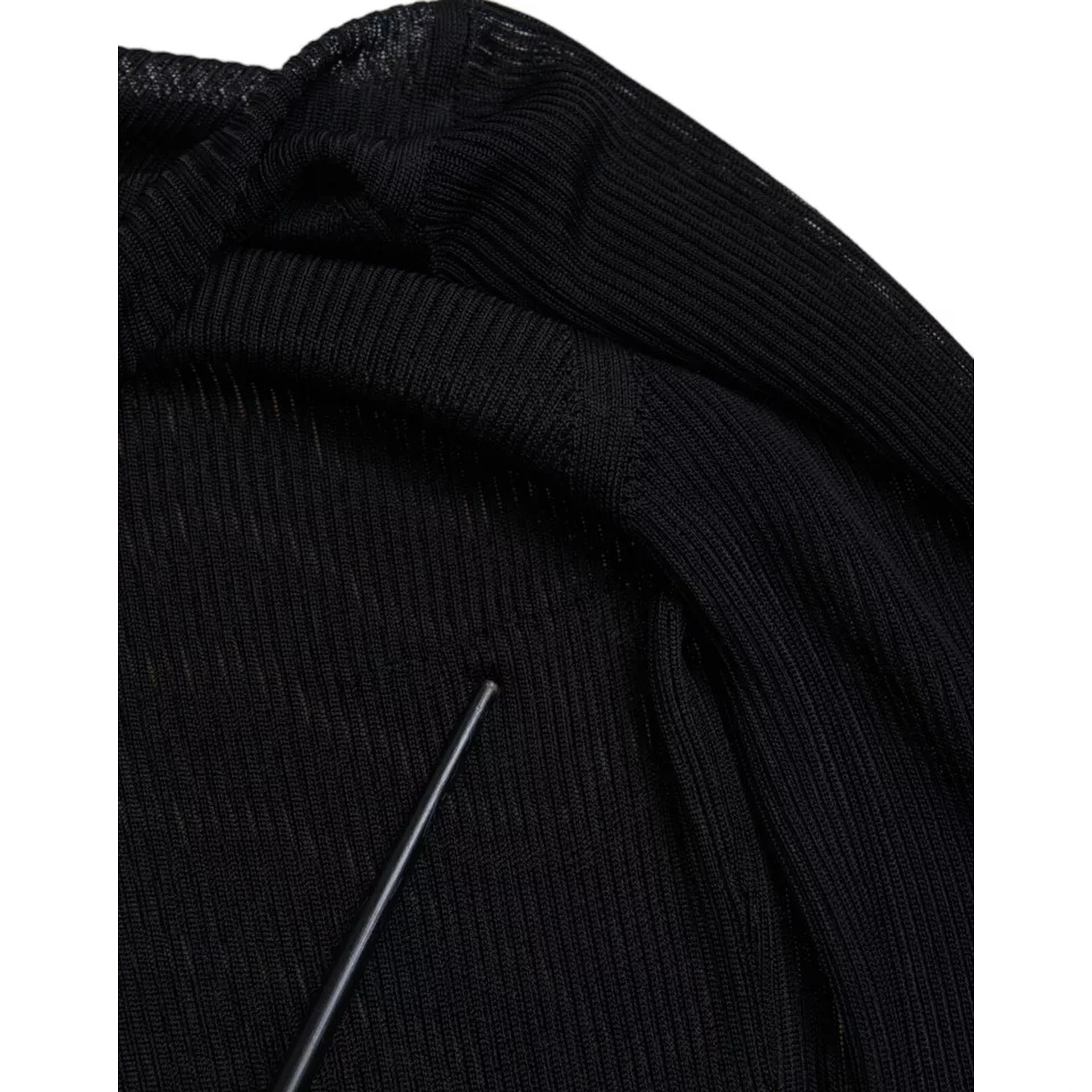 Black Viscose Turtle Neck Pullover Sweater