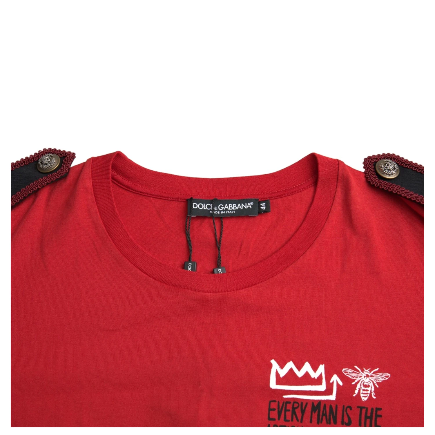 Red Cotton Graphic Print Crew Neck T-shirt