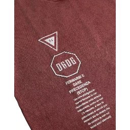 Maroon Print Round Neck Short Sleeves T-shirt