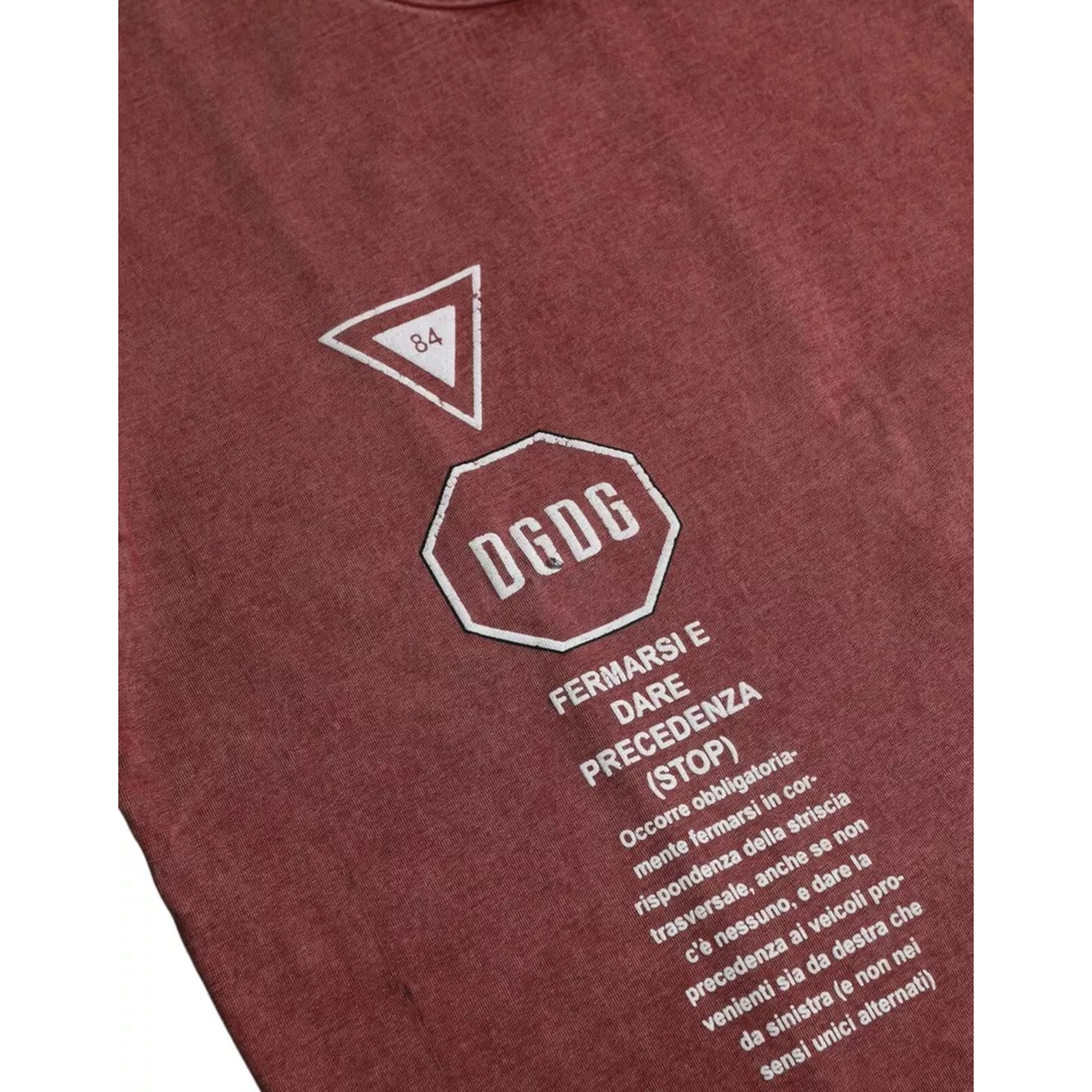 Maroon Print Round Neck Short Sleeves T-shirt