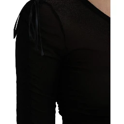 Black Sheer Bodycon Sheath Midi Dress