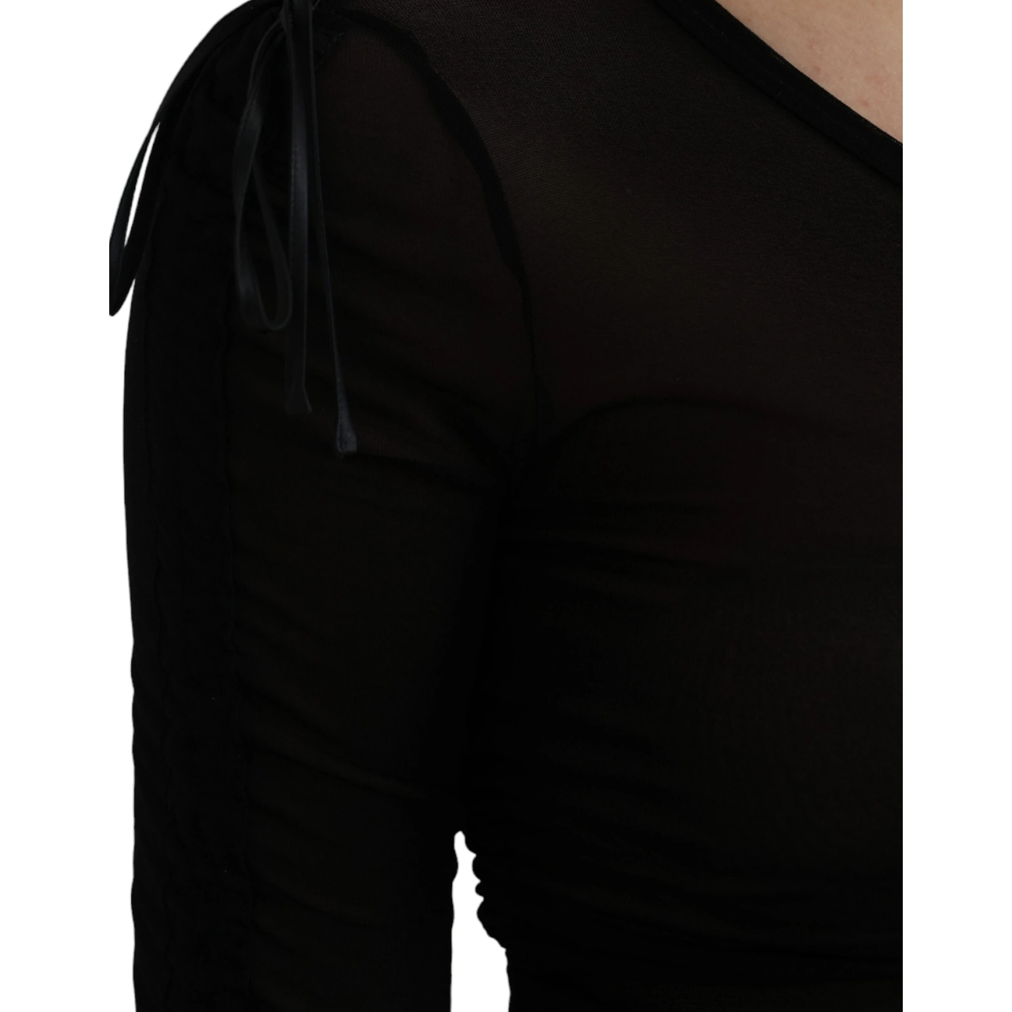 Black Sheer Bodycon Sheath Midi Dress