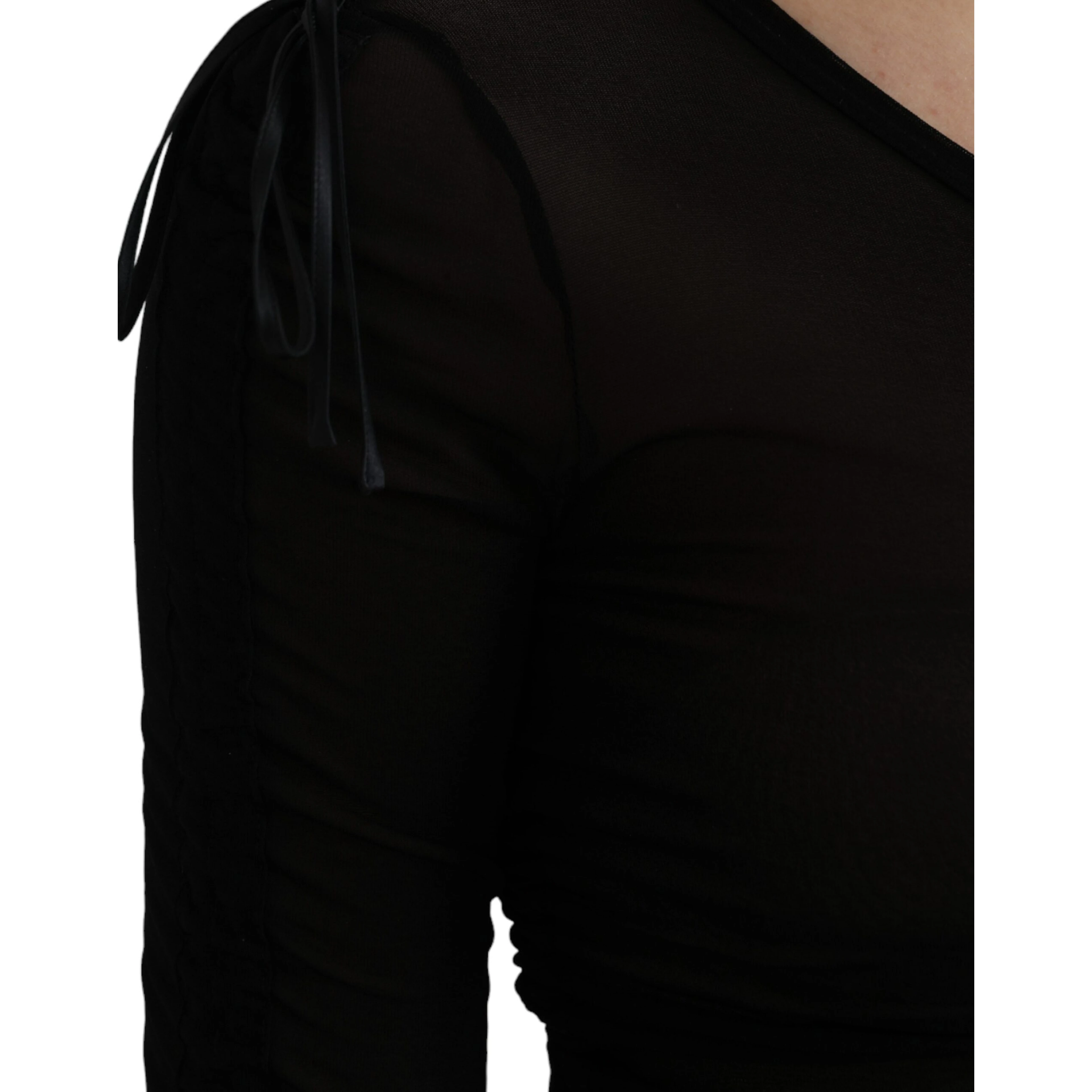 Black Sheer Bodycon Sheath Midi Dress