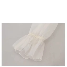 White Ascot Collar Long Sleeves Blouse Top